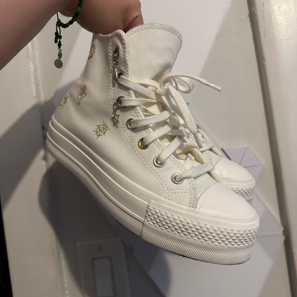 Women's High-Top Platform Canvas Sneakers - OFF White